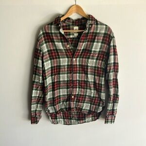 H&M Red Plaid Casual Button Down Shirt